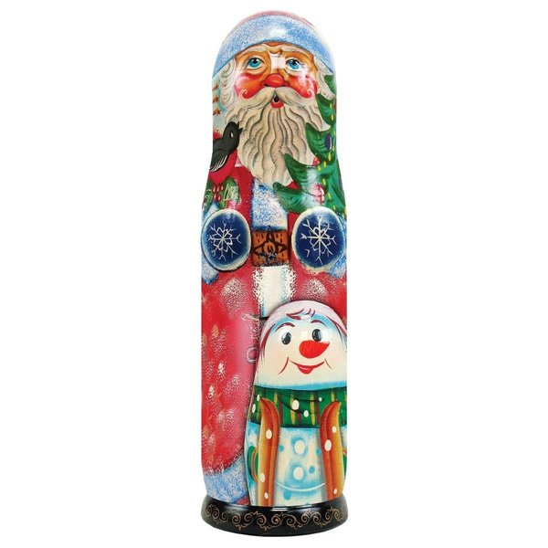 Kd Americana Santa with Snowman Wine Bottle Holder KD1763655